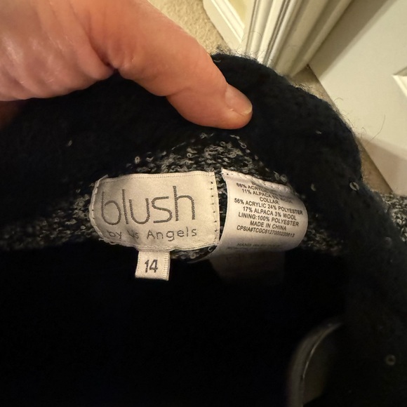 863-MTT Blush by US Angels Girls Sz. 14 Holiday Sweater Dress NWT Black /Ivory - Picture 15 of 16